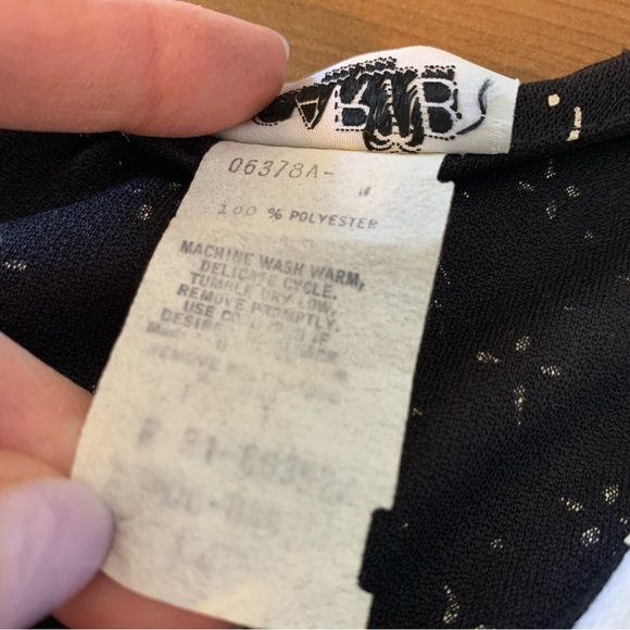 Vintage Black Prairie Bib Collar Short Sleeve Midi Dress Size 14 - Picture 8 of 8